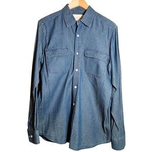 Weatherproof Vintage Men's Denim Long Sleeve Button-Up Shirt Casual Business